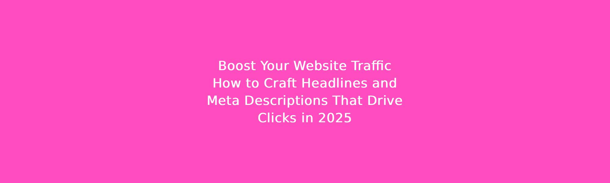 Boost Your Website Traffic: How to Craft Headlines and Meta Descriptions That Drive Clicks in 2025